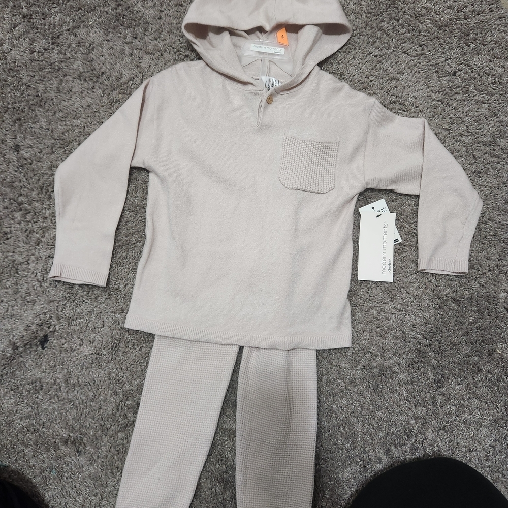 Stylish Beige Hoodie and Pants Set